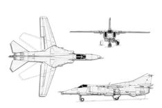 Mikoyan-Gurevich MiG-27 Flogger D/J projection drawing thumbnail