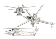 Mil Mi-28 Havoc projection drawing thumbnail