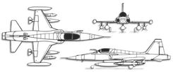 Northrop F-5A Freedom Fighter projection drawing thumbnail