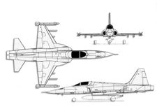 Northrop F-5E Tiger II projection drawing thumbnail