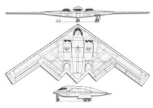 Northrop-Grumman B-2 Spirit projection drawing thumbnail