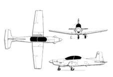 Pilatus PC-9 projection drawing thumbnail