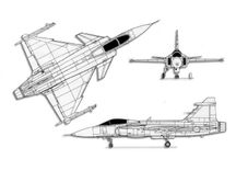 SAAB JAS 39 Gripen projection drawing thumbnail