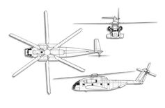 Sikorsky CH-53 Super Stallion projection drawing thumbnail