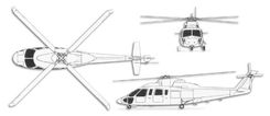 Sikorsky S-76 Mk II projection drawing thumbnail