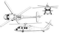 Sikorsky UH-60 Blackhawk projection drawing thumbnail