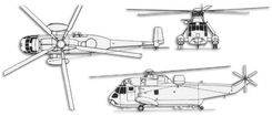 Sikorsky / Westland Sea King projection drawing thumbnail