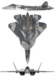 Sukhoi PAK FA projection drawing thumbnail