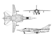 Sukhoi SU-24 Fencer projection drawing thumbnail