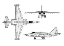 Sukhoi Su-25 Frogfoot projection drawing thumbnail
