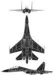Sukhoi Su-30 Flanker projection drawing thumbnail