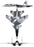 Sukhoi Su-35 Flanker-E projection drawing thumbnail