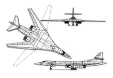 Tupolev TU-160 Blackjack projection drawing thumbnail