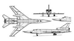 Tupolev TU-22 Blinder projection drawing thumbnail