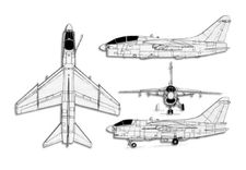 Vought A-7 Corsair II projection drawing thumbnail