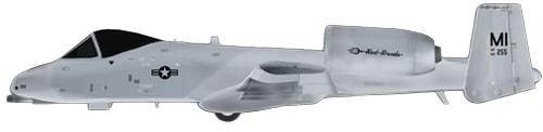 Fairchild Republic A-10 Thunderbolt II profile drawing
