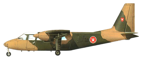 Pilatus Britten-Norman BN-2B Islander/Defender profile drawing