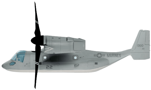 Boeing V-22 Osprey profile drawing