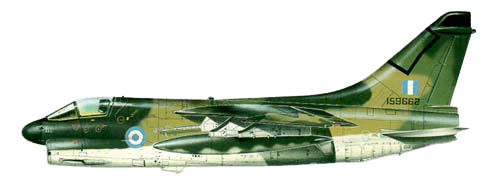 Vought A-7 Corsair II profile drawing