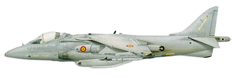 Boeing AV-8B Harrier II profile drawing