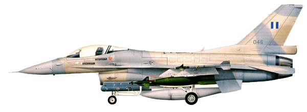 Lockheed Martin F-16C/D Fighting Falcon profile drawing