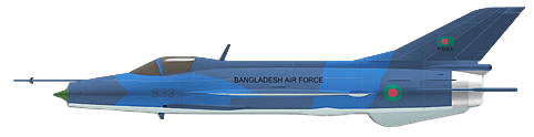 Chengdu F-7/J-7 Airguard profile drawing