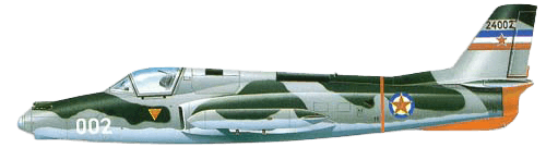 Soko J-1 Jastreb profile drawing