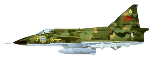 SAAB JA 37 Viggen profile drawing