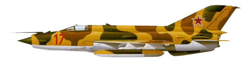 Mikoyan-Gurevich MiG-21 Fishbed profile drawing