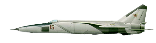 Mikoyan-Gurevich MiG-25 Foxbat profile drawing