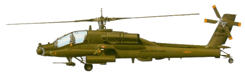 Boeing AH-64 Apache profile drawing