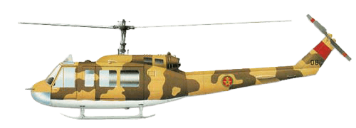 Bell UH-1 Huey profile drawing