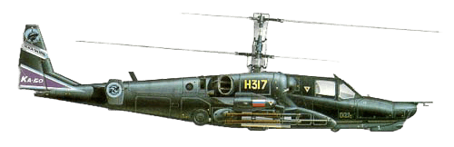 Kamov KA-50 Hokum profile drawing