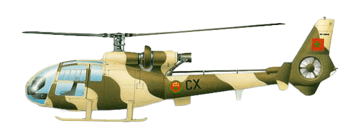 Aerospatiale SA.341 Gazelle profile drawing