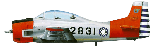 North American T-28 Trojan profile drawing