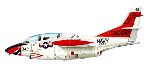 Rockwell International T-2C Buckeye profile drawing